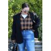 image:imageZeagoo Womens Plus Size Flannel Shirts Plaid Shirts Long Sleeves Casual Button Down Collared Shacket TopsByellow