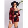 image:imageZeagoo Womens Plus Size Flannel Shirts Plaid Shirts Long Sleeves Casual Button Down Collared Shacket TopsCred