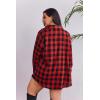 image:imageZeagoo Womens Plus Size Flannel Shirts Plaid Shirts Long Sleeves Casual Button Down Collared Shacket TopsCred
