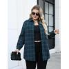 image:imageZeagoo Womens Plus Size Flannel Shirts Plaid Shirts Long Sleeves Casual Button Down Collared Shacket TopsGreen