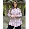 image:imageZeagoo Womens Plus Size Flannel Shirts Plaid Shirts Long Sleeves Casual Button Down Collared Shacket TopsLight Pink