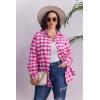 image:imageZeagoo Womens Plus Size Flannel Shirts Plaid Shirts Long Sleeves Casual Button Down Collared Shacket TopsPink