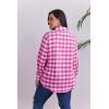 image:imageZeagoo Womens Plus Size Flannel Shirts Plaid Shirts Long Sleeves Casual Button Down Collared Shacket TopsPink