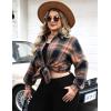 image:imageZeagoo Womens Plus Size Flannel Shirts Plaid Shirts Long Sleeves Casual Button Down Collared Shacket TopsSandy Brown