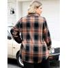 image:imageZeagoo Womens Plus Size Flannel Shirts Plaid Shirts Long Sleeves Casual Button Down Collared Shacket TopsSandy Brown