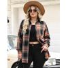 image:imageZeagoo Womens Plus Size Flannel Shirts Plaid Shirts Long Sleeves Casual Button Down Collared Shacket TopsSandy Brown