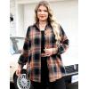 image:imageZeagoo Womens Plus Size Flannel Shirts Plaid Shirts Long Sleeves Casual Button Down Collared Shacket TopsSandy Brown