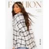 image:imageZeagoo Womens Plus Size Flannel Shirts Plaid Shirts Long Sleeves Casual Button Down Collared Shacket TopsWhite