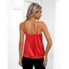 image:imageZeagoo Womens Silk Satin Tank Tops 2026 V Neck Adjustable Spaghetti Strap Sleeveless Camisole Summer Basic BlouseAbig Red