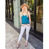 image:imageZeagoo Womens Silk Satin Tank Tops 2026 V Neck Adjustable Spaghetti Strap Sleeveless Camisole Summer Basic BlouseBlue Green