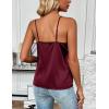 image:imageZeagoo Womens Silk Satin Tank Tops 2026 V Neck Adjustable Spaghetti Strap Sleeveless Camisole Summer Basic BlouseDeep Red