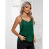 image:imageZeagoo Womens Silk Satin Tank Tops 2026 V Neck Adjustable Spaghetti Strap Sleeveless Camisole Summer Basic BlouseGreen