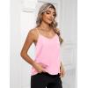 image:imageZeagoo Womens Silk Satin Tank Tops 2026 V Neck Adjustable Spaghetti Strap Sleeveless Camisole Summer Basic BlouseLight Pink