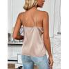 image:imageZeagoo Womens Silk Satin Tank Tops 2026 V Neck Adjustable Spaghetti Strap Sleeveless Camisole Summer Basic BlouseLight Pink Champagne
