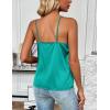 image:imageZeagoo Womens Silk Satin Tank Tops 2026 V Neck Adjustable Spaghetti Strap Sleeveless Camisole Summer Basic BlousePeacock Blue
