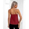 image:imageZeagoo Womens Silk Satin Tank Tops 2026 V Neck Adjustable Spaghetti Strap Sleeveless Camisole Summer Basic BlouseRed