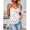 image:imageZeagoo Womens Silk Satin Tank Tops 2026 V Neck Adjustable Spaghetti Strap Sleeveless Camisole Summer Basic BlouseRed Heart