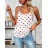 image:imageZeagoo Womens Silk Satin Tank Tops 2026 V Neck Adjustable Spaghetti Strap Sleeveless Camisole Summer Basic BlouseRed Heart
