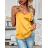 image:imageZeagoo Womens Silk Satin Tank Tops 2026 V Neck Adjustable Spaghetti Strap Sleeveless Camisole Summer Basic BlouseYellow