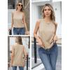 image:imageZeagoo Womens Sleeveless Sweater Vest Crewneck Knit Loose Sweater Tank Tops Lightweight Shirts Blouses 2026Beige