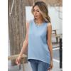 image:imageZeagoo Womens Sleeveless Sweater Vest Crewneck Knit Loose Sweater Tank Tops Lightweight Shirts Blouses 2026Sky Blue