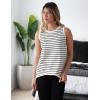 image:imageZeagoo Womens Sleeveless Sweater Vest Crewneck Knit Loose Sweater Tank Tops Lightweight Shirts Blouses 2026Stripe Beige