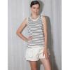 image:imageZeagoo Womens Sleeveless Sweater Vest Crewneck Knit Loose Sweater Tank Tops Lightweight Shirts Blouses 2026Stripe Beige