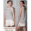 image:imageZeagoo Womens Sleeveless Sweater Vest Crewneck Knit Loose Sweater Tank Tops Lightweight Shirts Blouses 2026Stripe Beige