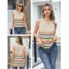 image:imageZeagoo Womens Sleeveless Sweater Vest Crewneck Knit Loose Sweater Tank Tops Lightweight Shirts Blouses 2026Stripe Colorful