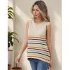 image:imageZeagoo Womens Sleeveless Sweater Vest Crewneck Knit Loose Sweater Tank Tops Lightweight Shirts Blouses 2026Stripe Colorful