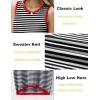 image:imageZeagoo Womens Sleeveless Sweater Vest Crewneck Knit Loose Sweater Tank Tops Lightweight Shirts Blouses 2026Stripe Red Black