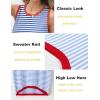 image:imageZeagoo Womens Sleeveless Sweater Vest Crewneck Knit Loose Sweater Tank Tops Lightweight Shirts Blouses 2026Stripe Sky Blue