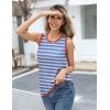 image:imageZeagoo Womens Sleeveless Sweater Vest Crewneck Knit Loose Sweater Tank Tops Lightweight Shirts Blouses 2026Stripe Sky Blue
