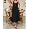 image:imageZeagoo Womens Summer Midi Dresses 2026 Casual Sleeveless Tank Sundresses A Line Crewneck Beach Vacation Dress with PocketsBlack