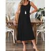 image:imageZeagoo Womens Summer Midi Dresses 2026 Casual Sleeveless Tank Sundresses A Line Crewneck Beach Vacation Dress with PocketsBlack