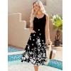 image:imageZeagoo Womens Summer Midi Dresses 2026 Casual Sleeveless Tank Sundresses A Line Crewneck Beach Vacation Dress with PocketsBlack White Floralsf100