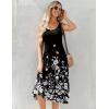 image:imageZeagoo Womens Summer Midi Dresses 2026 Casual Sleeveless Tank Sundresses A Line Crewneck Beach Vacation Dress with PocketsBlack White Floralsf100