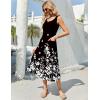 image:imageZeagoo Womens Summer Midi Dresses 2026 Casual Sleeveless Tank Sundresses A Line Crewneck Beach Vacation Dress with PocketsBlack White Floralsf100