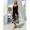 image:imageZeagoo Womens Summer Midi Dresses 2026 Casual Sleeveless Tank Sundresses A Line Crewneck Beach Vacation Dress with PocketsBlack White Floralsf100