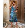 image:imageZeagoo Womens Summer Midi Dresses 2026 Casual Sleeveless Tank Sundresses A Line Crewneck Beach Vacation Dress with PocketsBlue Floral 02wf23