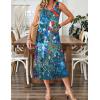 image:imageZeagoo Womens Summer Midi Dresses 2026 Casual Sleeveless Tank Sundresses A Line Crewneck Beach Vacation Dress with PocketsBlue Floral 02wf23
