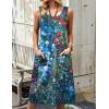 image:imageZeagoo Womens Summer Midi Dresses 2026 Casual Sleeveless Tank Sundresses A Line Crewneck Beach Vacation Dress with PocketsBlue Floral 02wf23