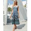 image:imageZeagoo Womens Summer Midi Dresses 2026 Casual Sleeveless Tank Sundresses A Line Crewneck Beach Vacation Dress with PocketsGreen Floral 02mz777