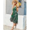 image:imageZeagoo Womens Summer Midi Dresses 2026 Casual Sleeveless Tank Sundresses A Line Crewneck Beach Vacation Dress with PocketsGreen Floralpa171