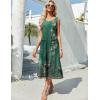 image:imageZeagoo Womens Summer Midi Dresses 2026 Casual Sleeveless Tank Sundresses A Line Crewneck Beach Vacation Dress with PocketsGreen Floralpa171