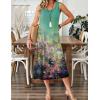 image:imageZeagoo Womens Summer Midi Dresses 2026 Casual Sleeveless Tank Sundresses A Line Crewneck Beach Vacation Dress with PocketsOil Paintingcx322