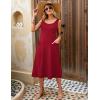 image:imageZeagoo Womens Summer Midi Dresses 2026 Casual Sleeveless Tank Sundresses A Line Crewneck Beach Vacation Dress with PocketsRedtr
