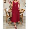 image:imageZeagoo Womens Summer Midi Dresses 2026 Casual Sleeveless Tank Sundresses A Line Crewneck Beach Vacation Dress with PocketsRedtr