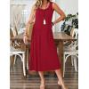 image:imageZeagoo Womens Summer Midi Dresses 2026 Casual Sleeveless Tank Sundresses A Line Crewneck Beach Vacation Dress with PocketsRedtr