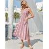 image:imageZeagoo Womens Summer Midi Dresses 2026 Casual Sleeveless Tank Sundresses A Line Crewneck Beach Vacation Dress with PocketsWhitered Patternmz772
